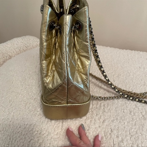 Chanel Metallic Gold Leather Small Gabrielle Backpack - Picture 7 of 11